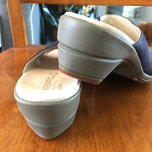 Merrell Sandals Sz 9 Select Fresh Air Cushion Sandals in Navy Blue Leather. - Picture 4 of 5